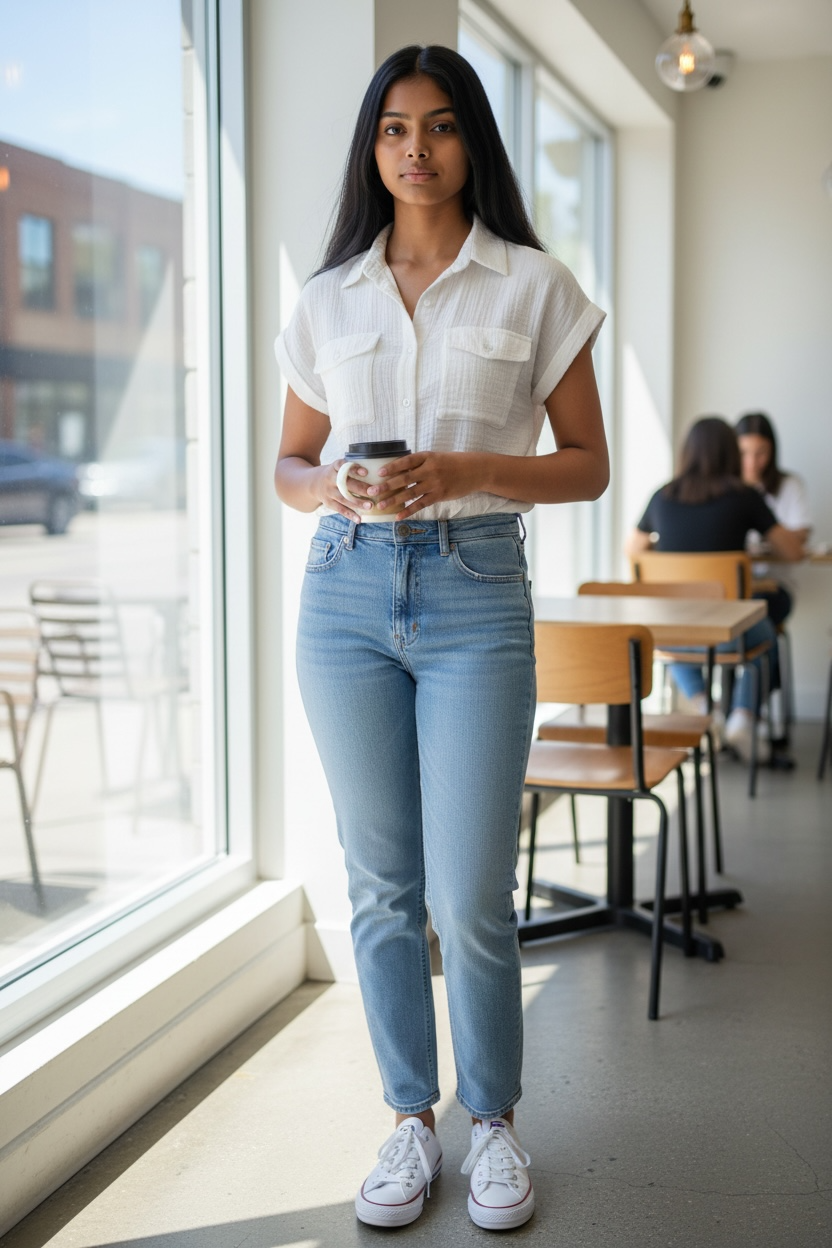 Papa Cotton Gauze t-shirt Blouse