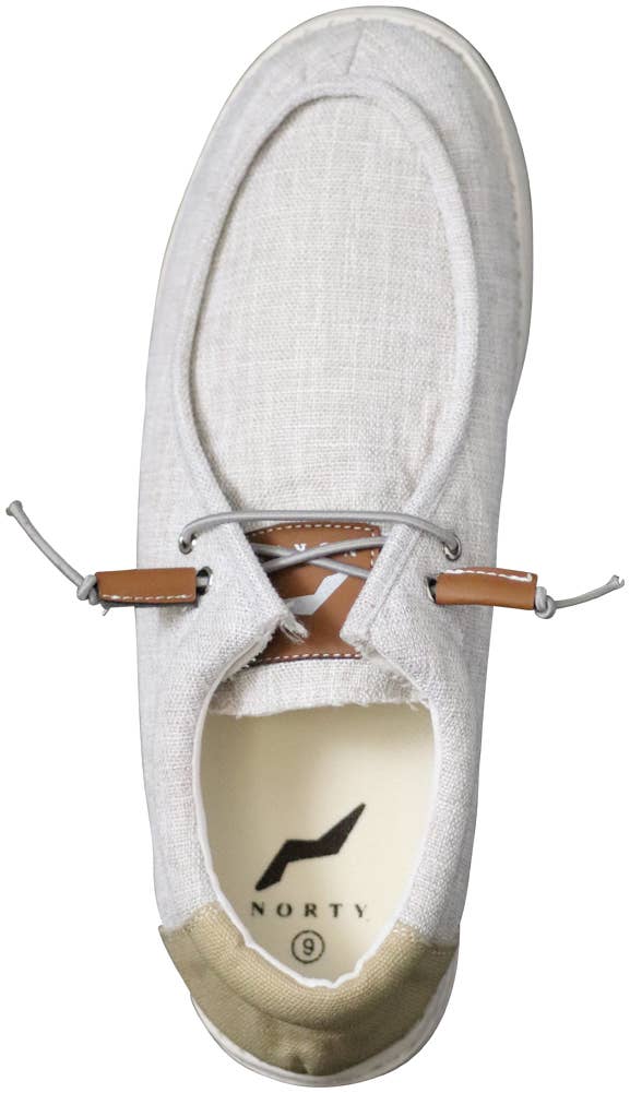 NORTY - Mens Lightweight Boat Shoe Grey Oatmeal