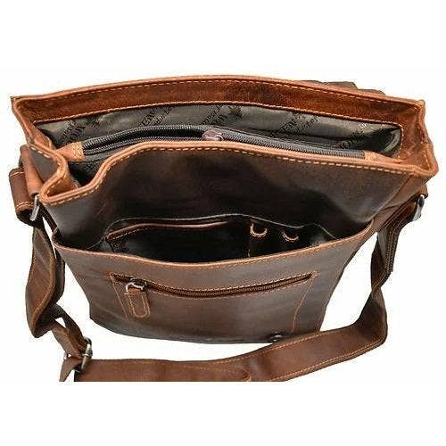 Green wood Leather Shoulder Bag Torquay - GW836