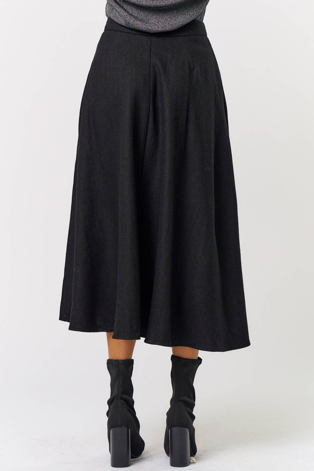 Lalavon WOOL FLARED MIDI SKIRT