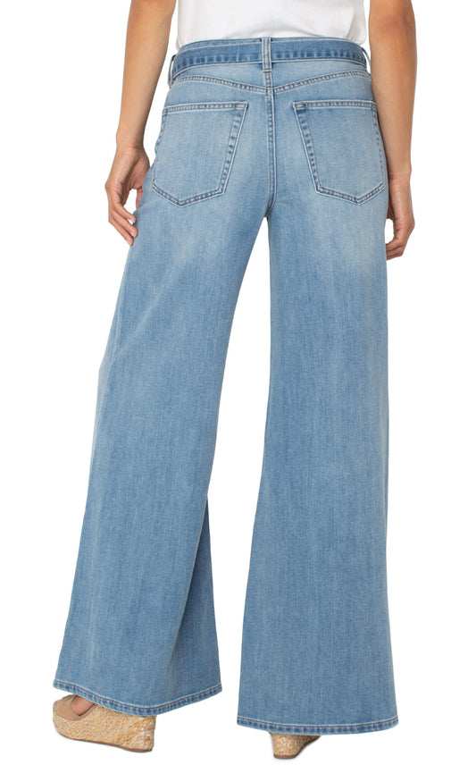 Liverpool High rise stride wide leg with belt Jean scenic trail