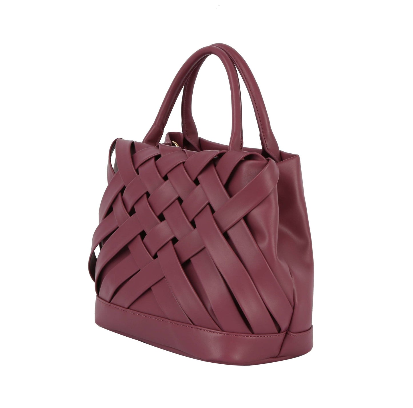 Calin woven detailed top handle small tote vegan purse