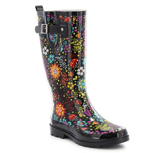 Western chief rain boot Women's Garden Play Tall Rain Boot - Black