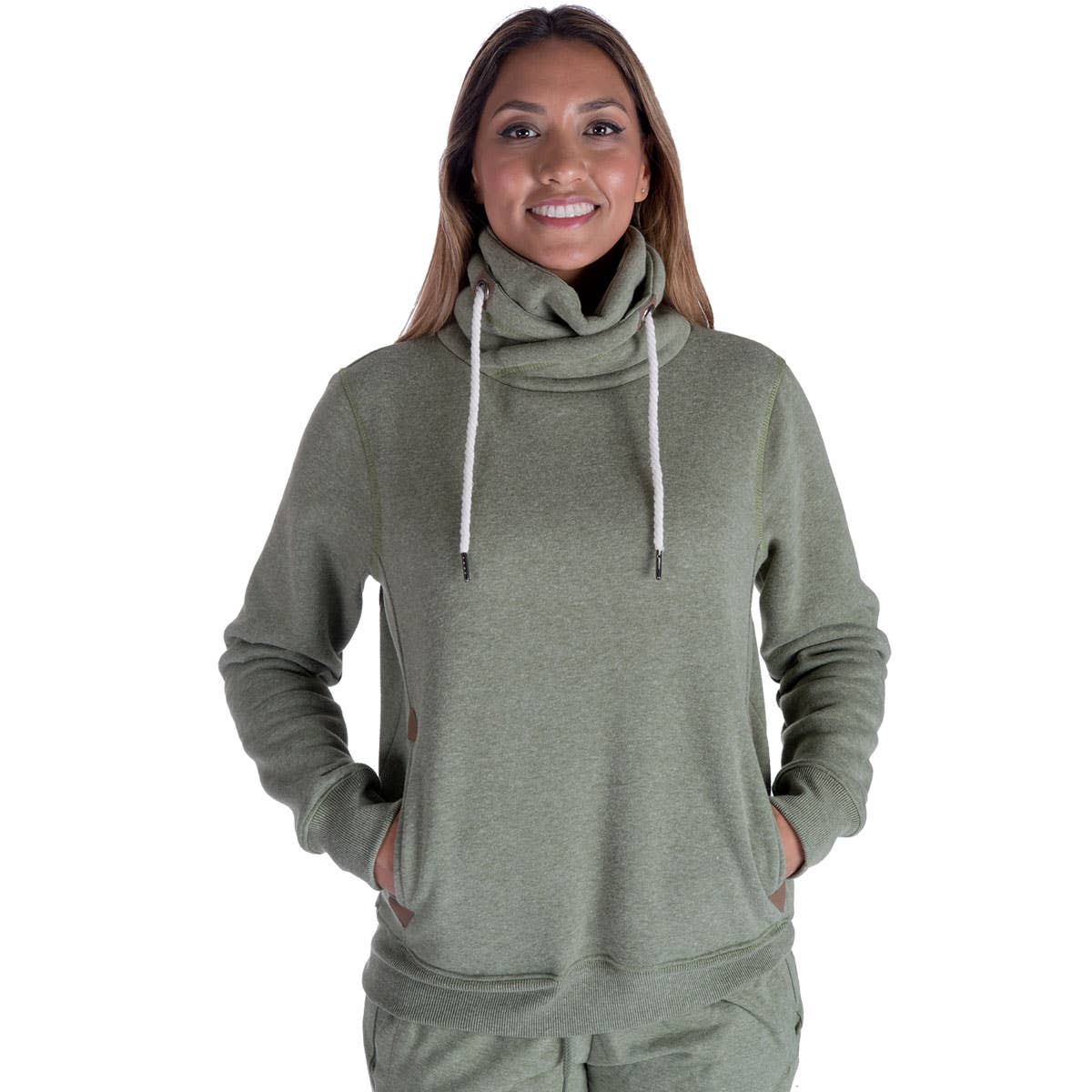 LeeHanTon Ladies Cowl Neck Pullover Sweatshirt