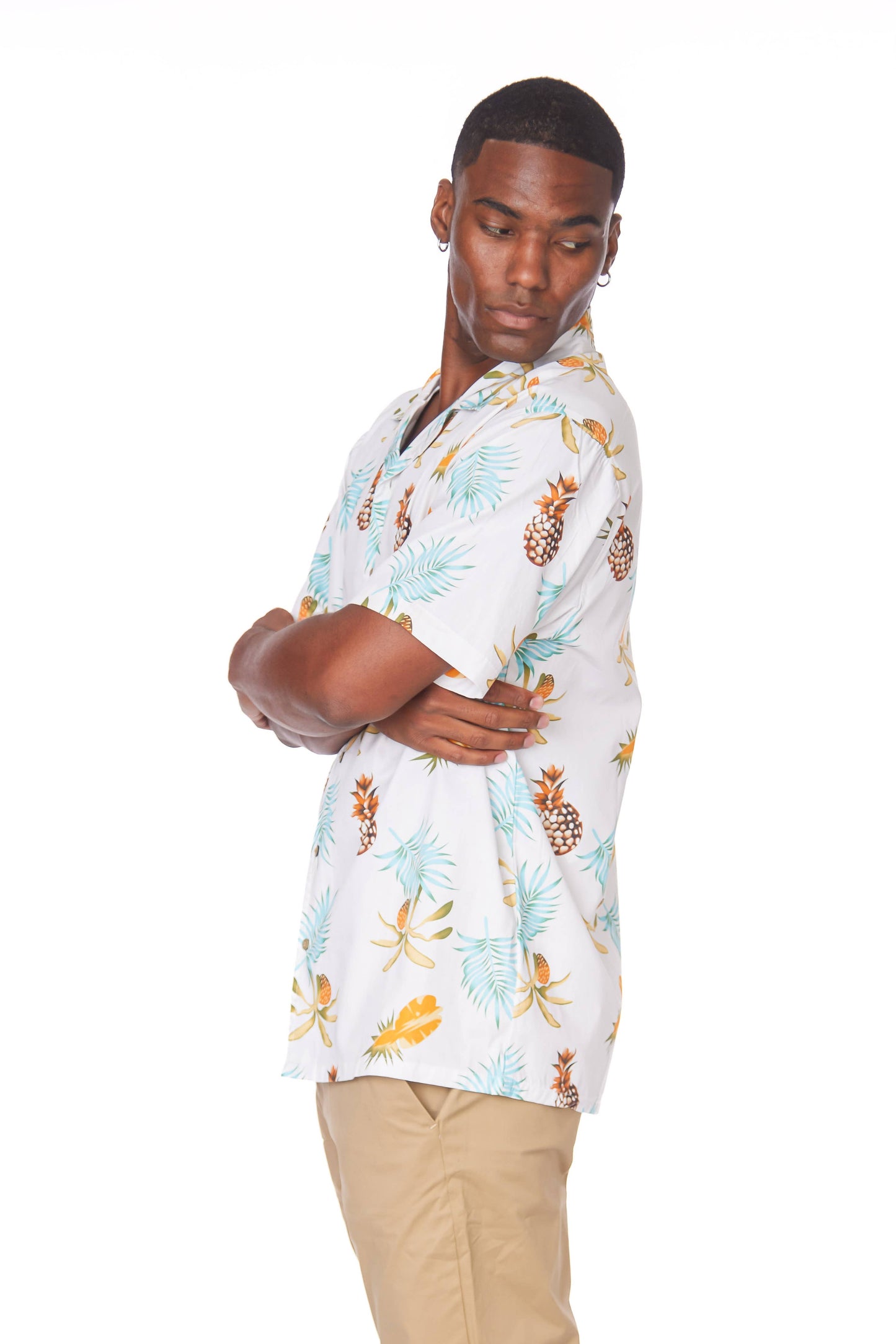Hawks Bay Men's Printed short Sleeve Cotton Shirt