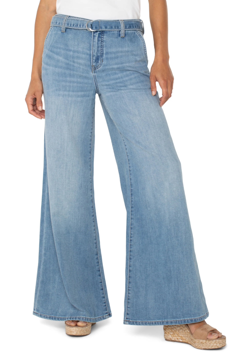 Liverpool High rise stride wide leg with belt Jean scenic trail