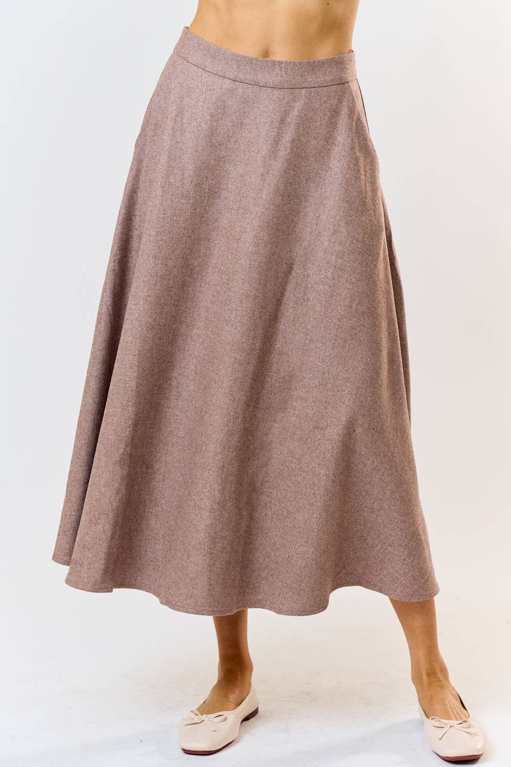 Lalavon WOOL FLARED MIDI SKIRT