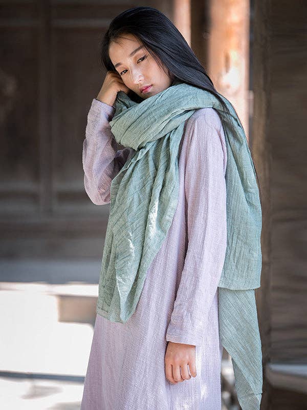 Vintage Solid Ramie Cotton shawl wrap