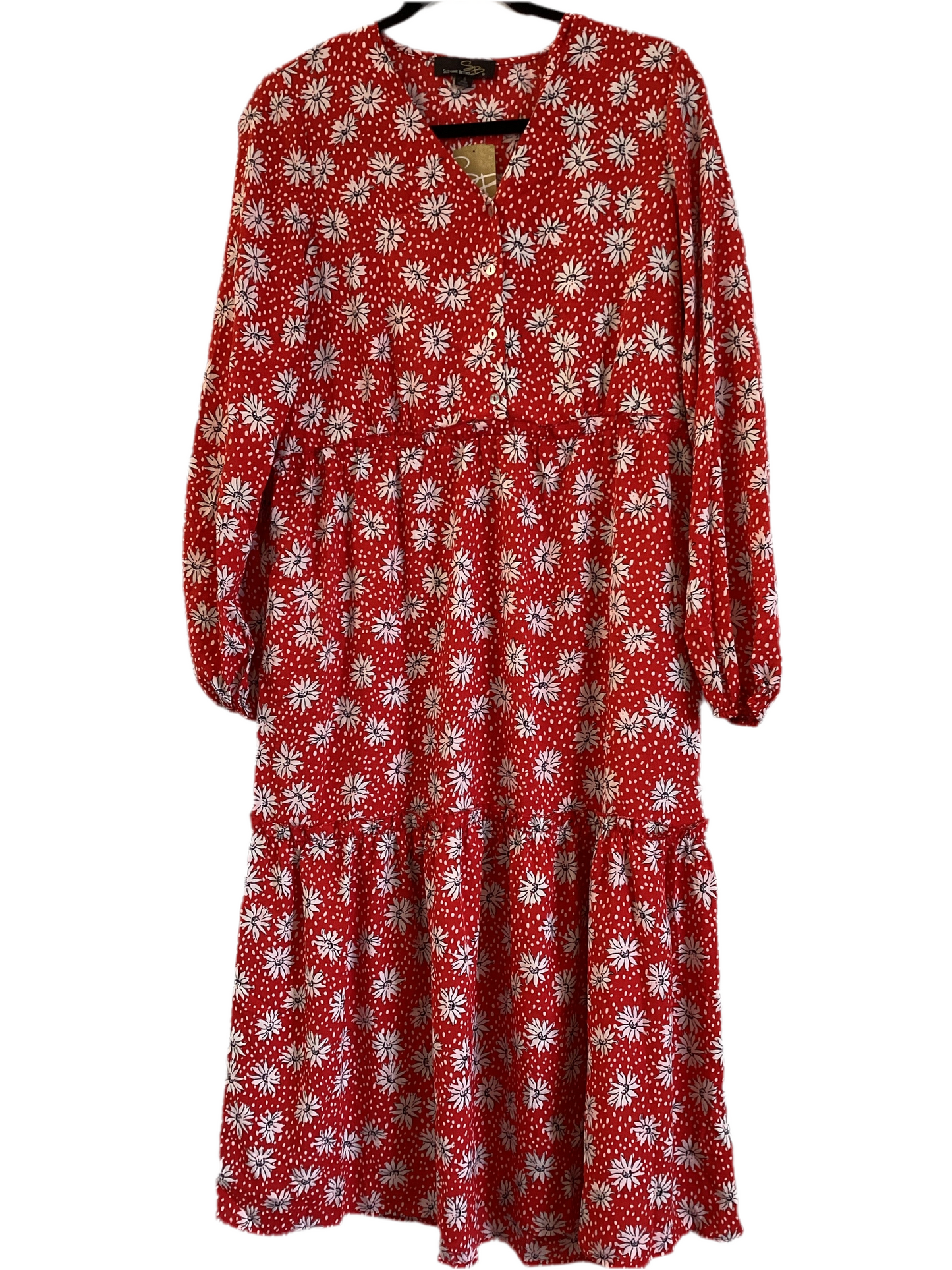 DB unique styles red and white floral dress