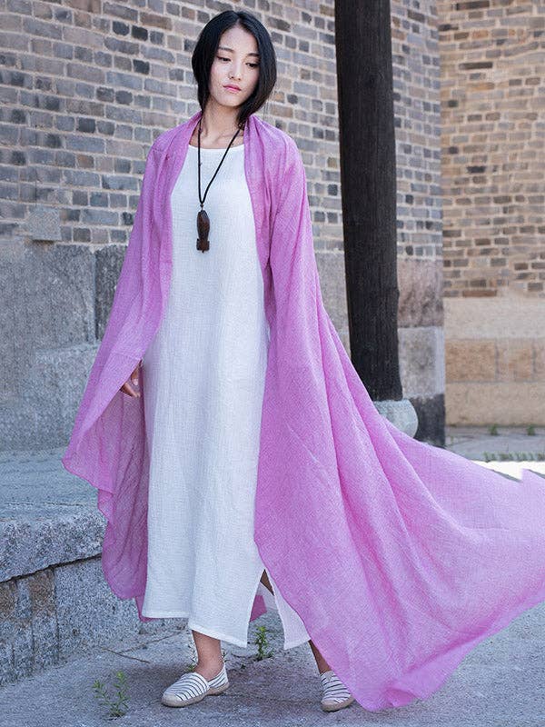 Vintage Solid Ramie Cotton shawl wrap