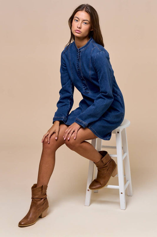 Lalavon Long Sleeve Denim Dress