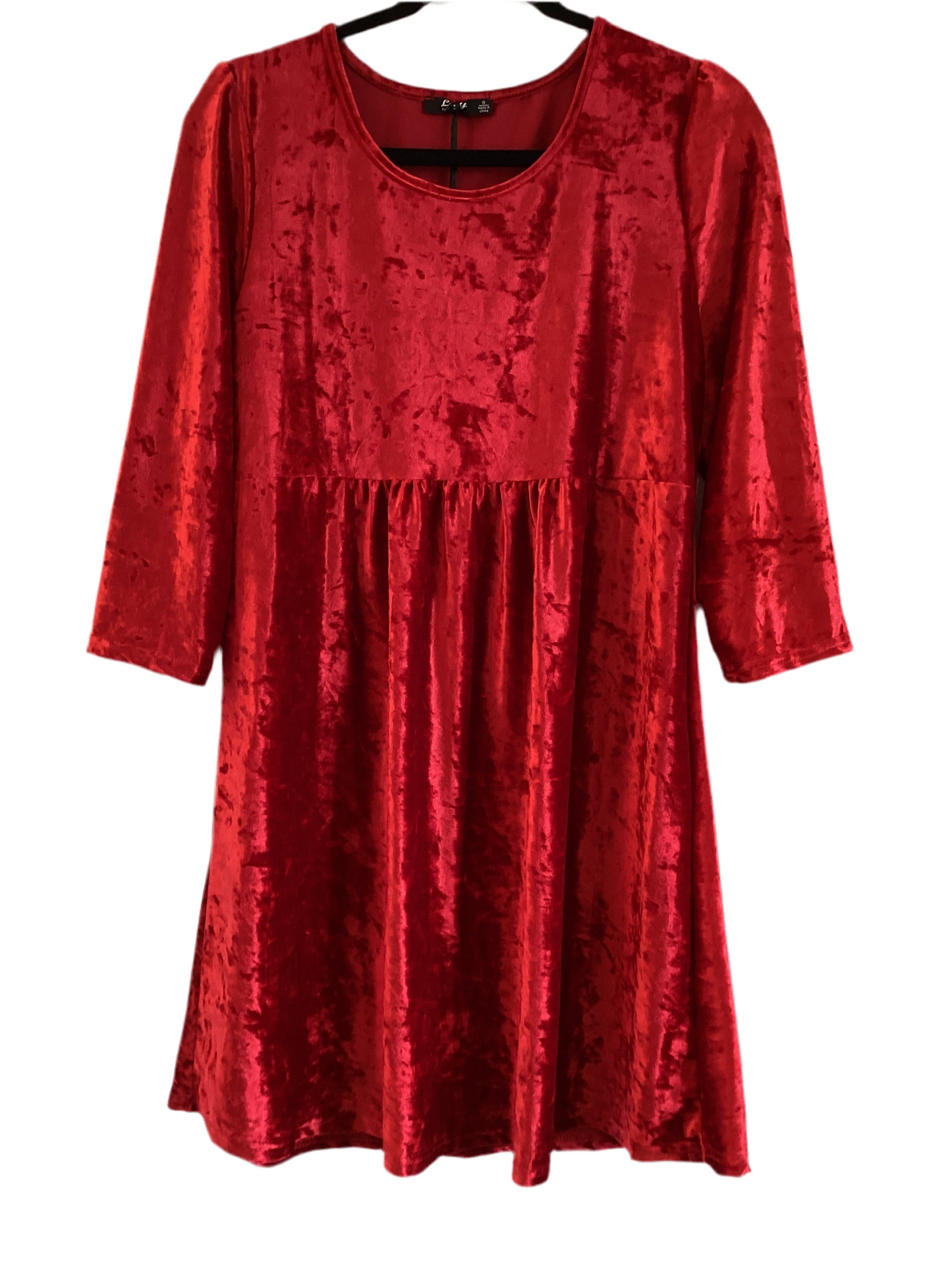 DB unique styles crushed velvet red dress