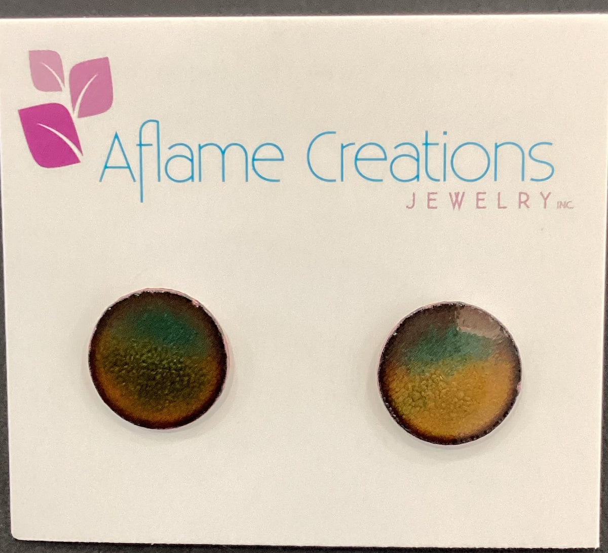 Aflame Dawn Horizon Circle Stud Earrings