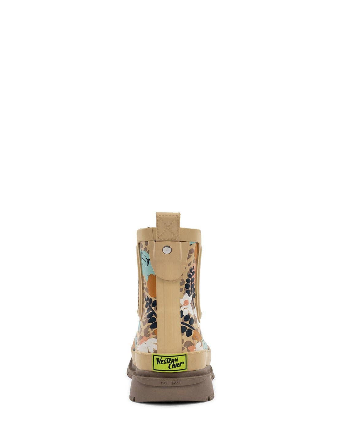 Western hide rain boot Women's Leopard Floral Chelsea Rain Boot - Taupe