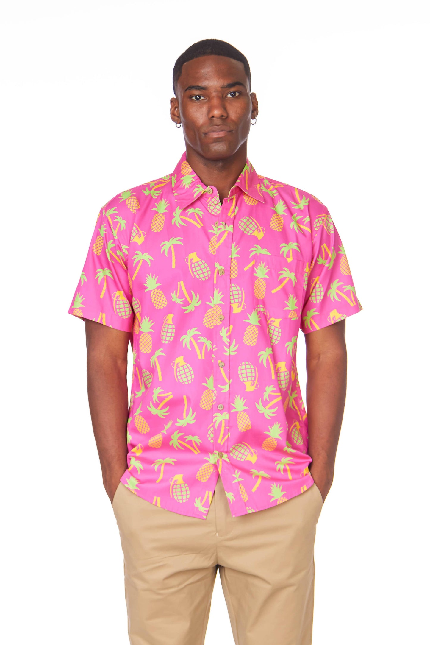 Hawks Bay Men's Printed short Sleeve Cotton Shirt