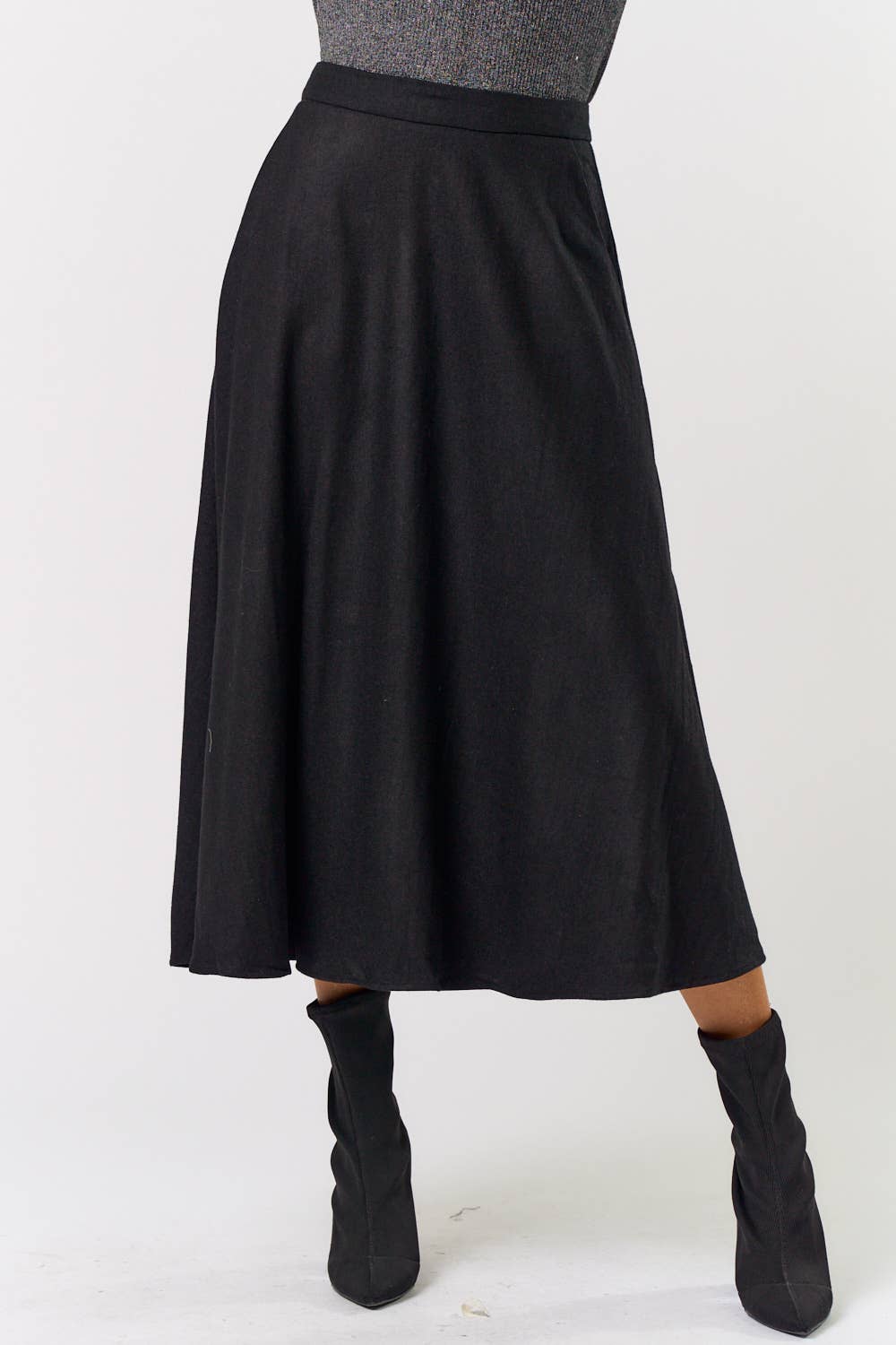 Lalavon WOOL FLARED MIDI SKIRT
