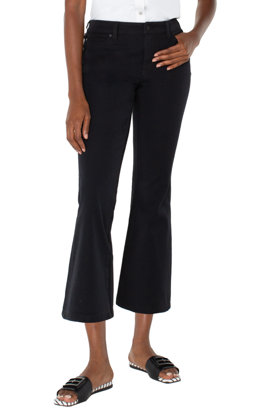 Liverpool Hannah Cropped Flare Black