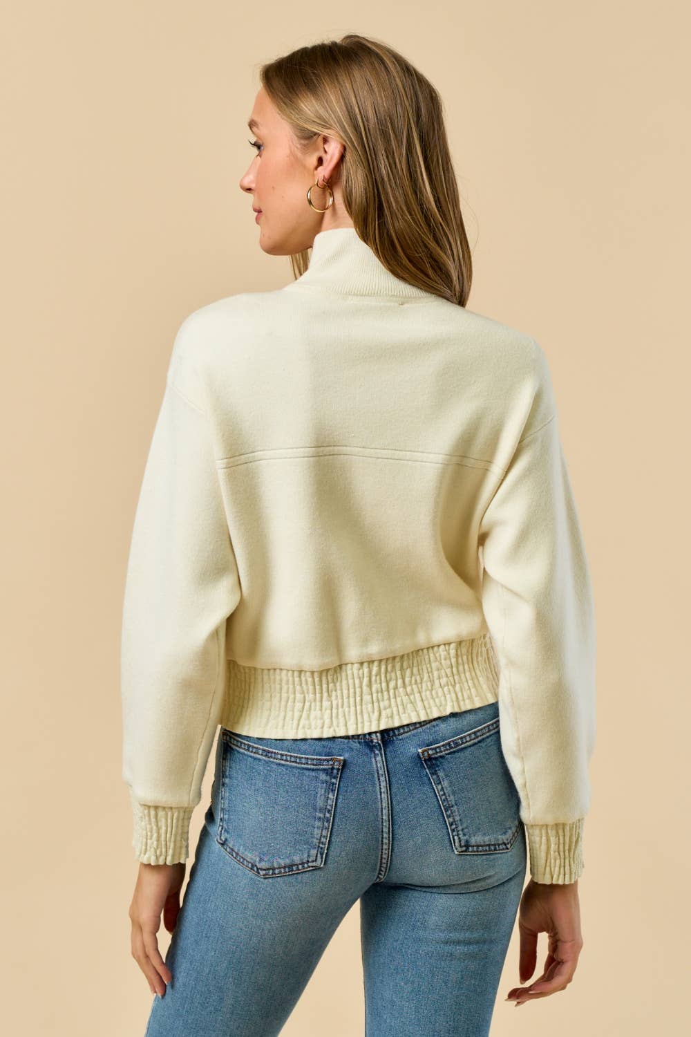 Lalavon Mock Neck Zip-UP Jacket
