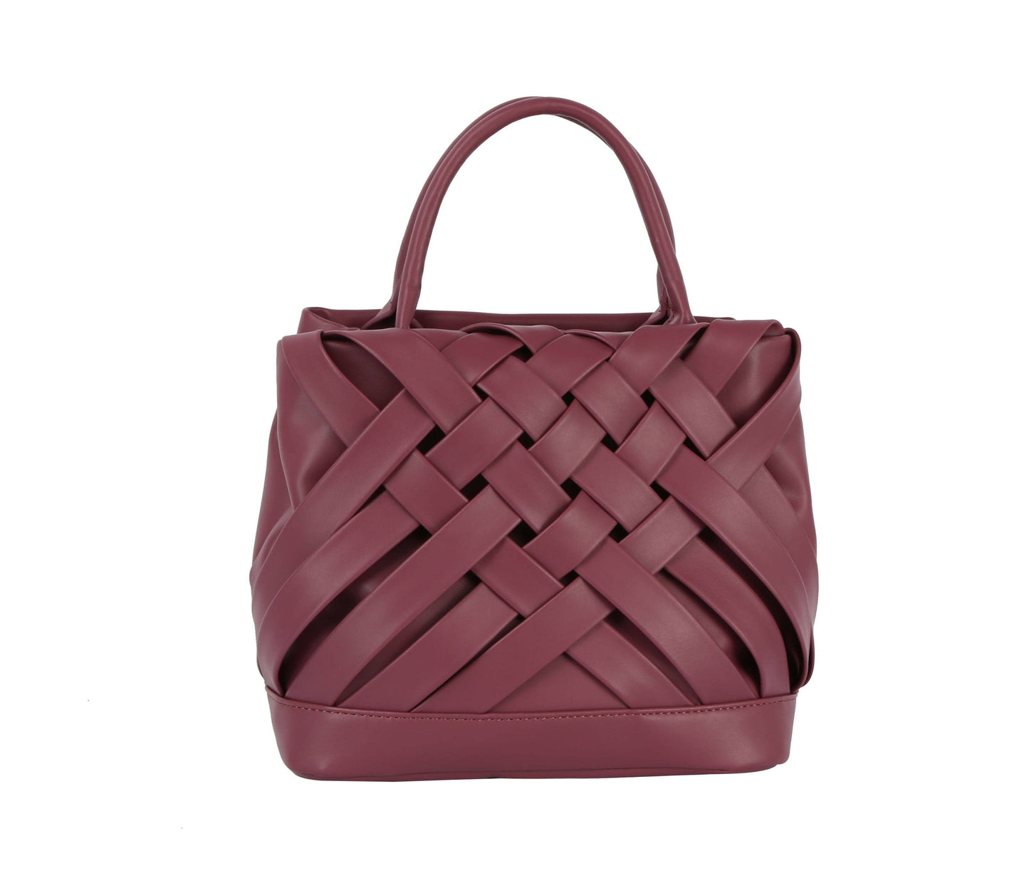 Calin woven detailed top handle small tote vegan purse