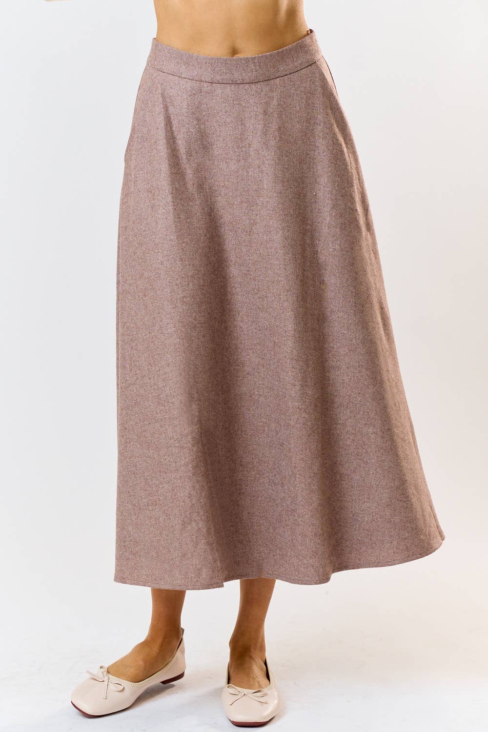 Lalavon WOOL FLARED MIDI SKIRT