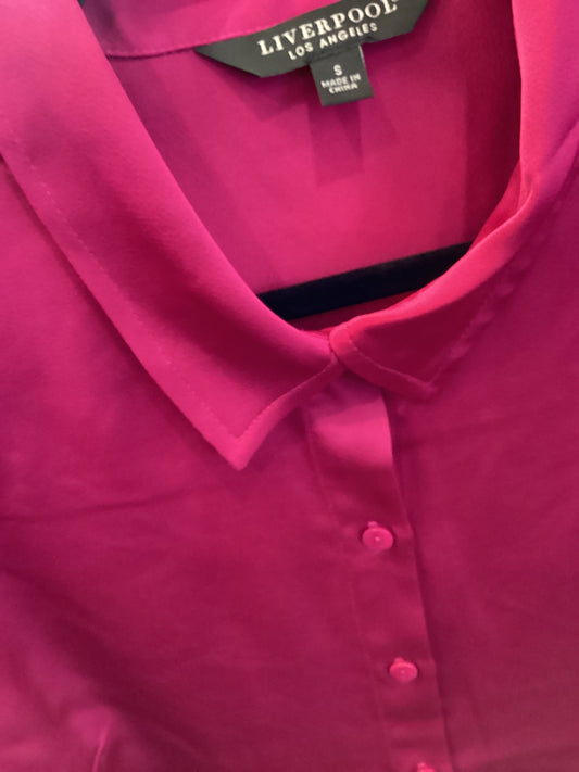 Liverpool button front fuchsia top