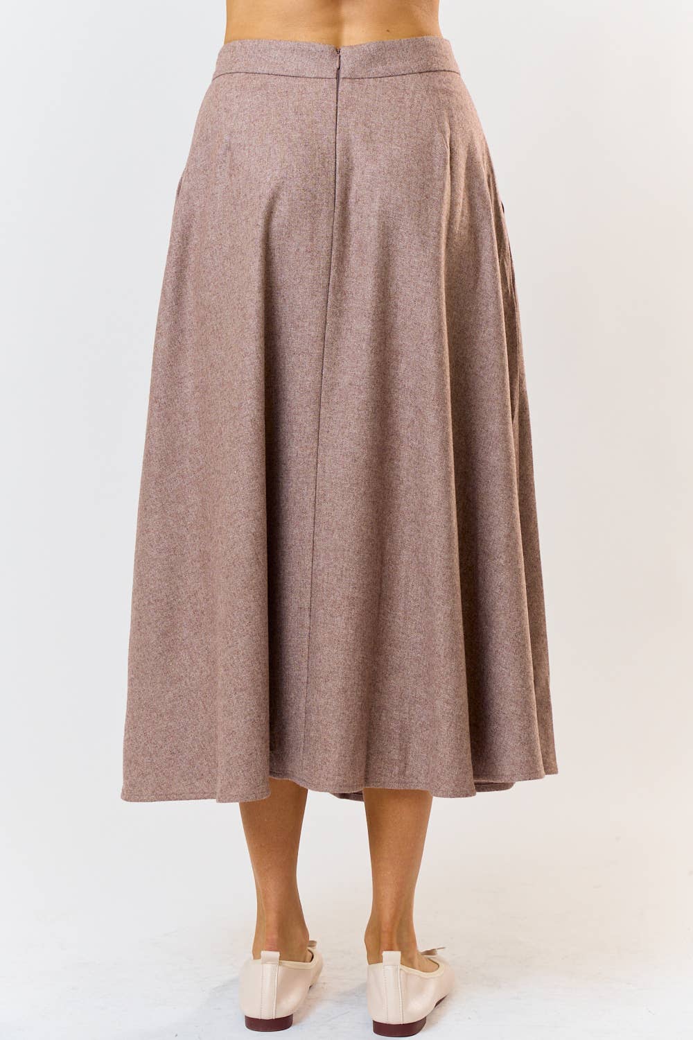Lalavon WOOL FLARED MIDI SKIRT