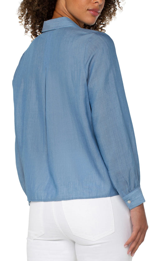 Liverpool woven blouse bridgeton blue