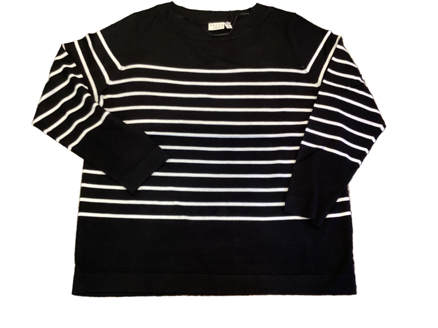 Kaffe Lizzy Striped Boatneck black and white