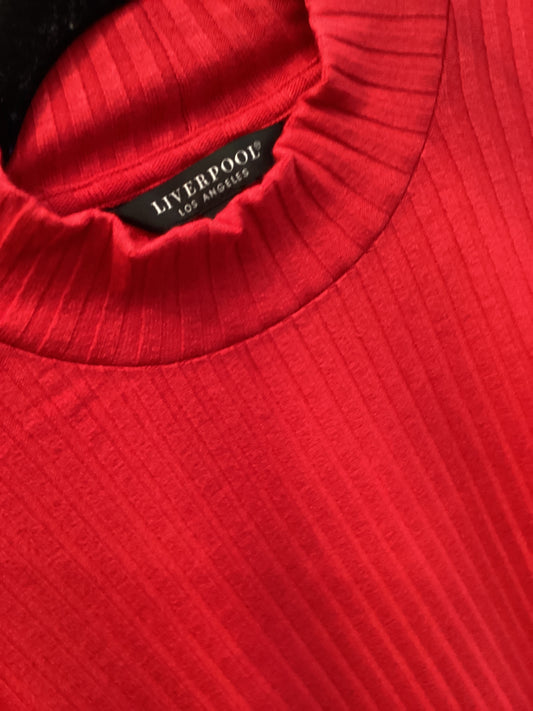 Liverpool mock neck tango button sweater