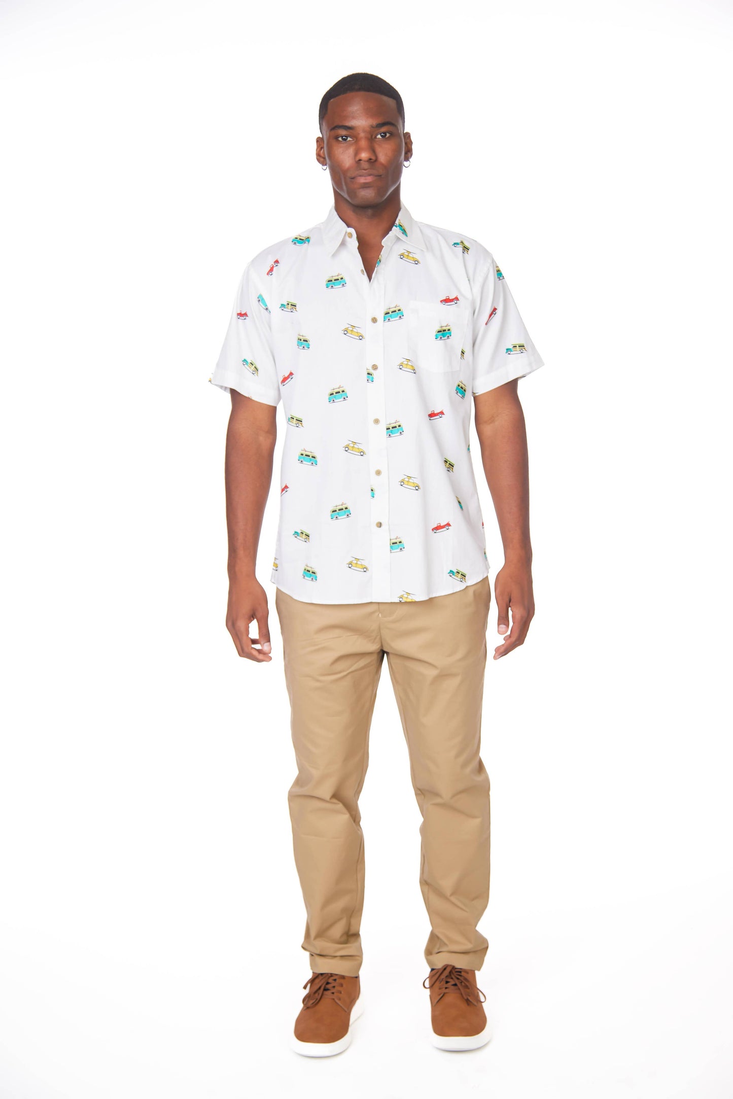 Hawks Bay Men's Printed short Sleeve Cotton Shirt
