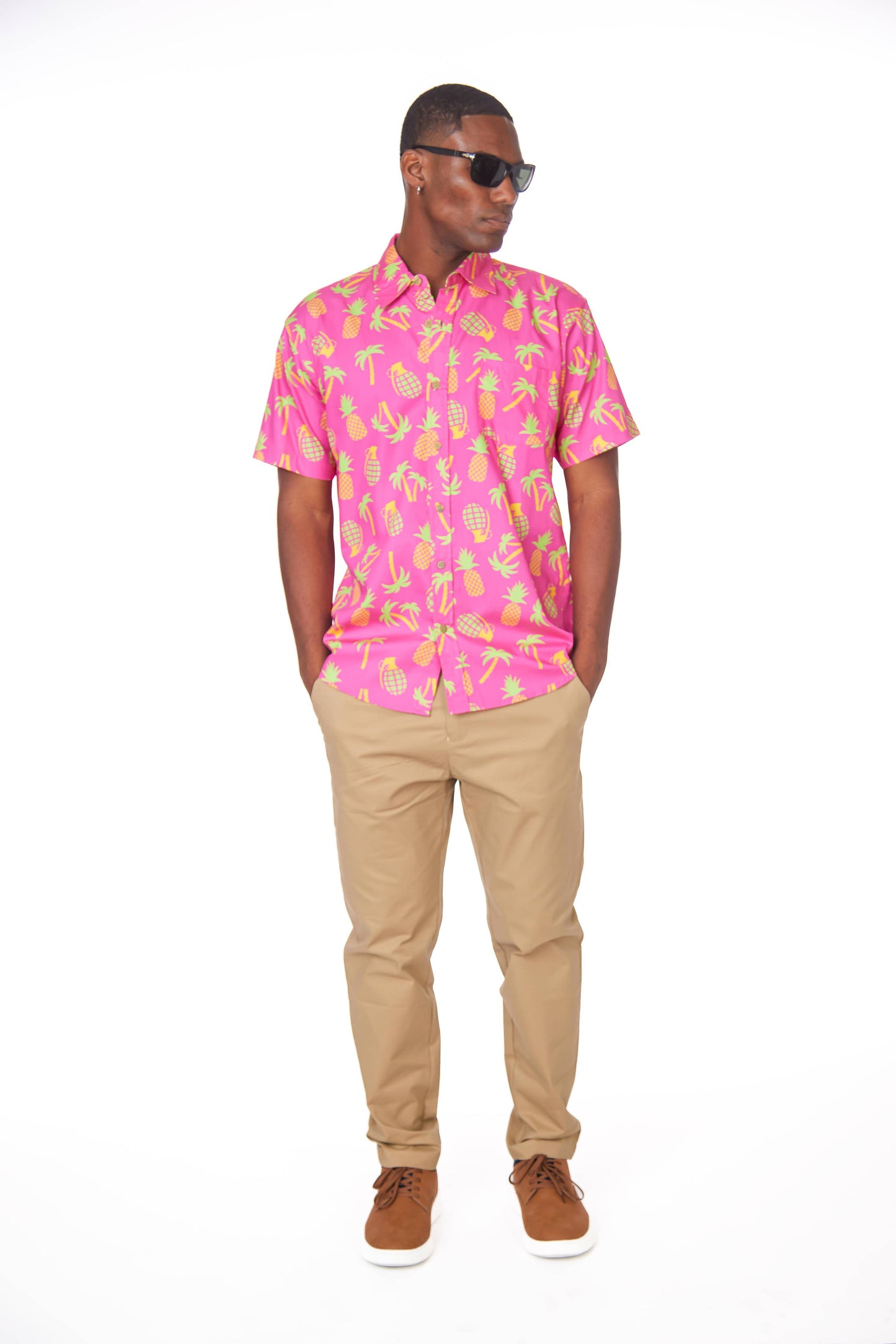 Hawks Bay Men's Printed short Sleeve Cotton Shirt