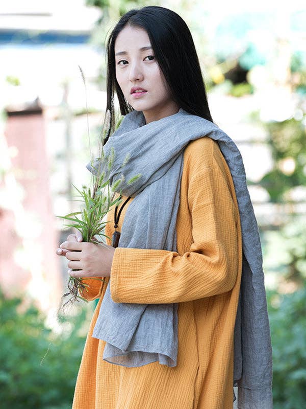 Vintage Solid Ramie Cotton shawl wrap