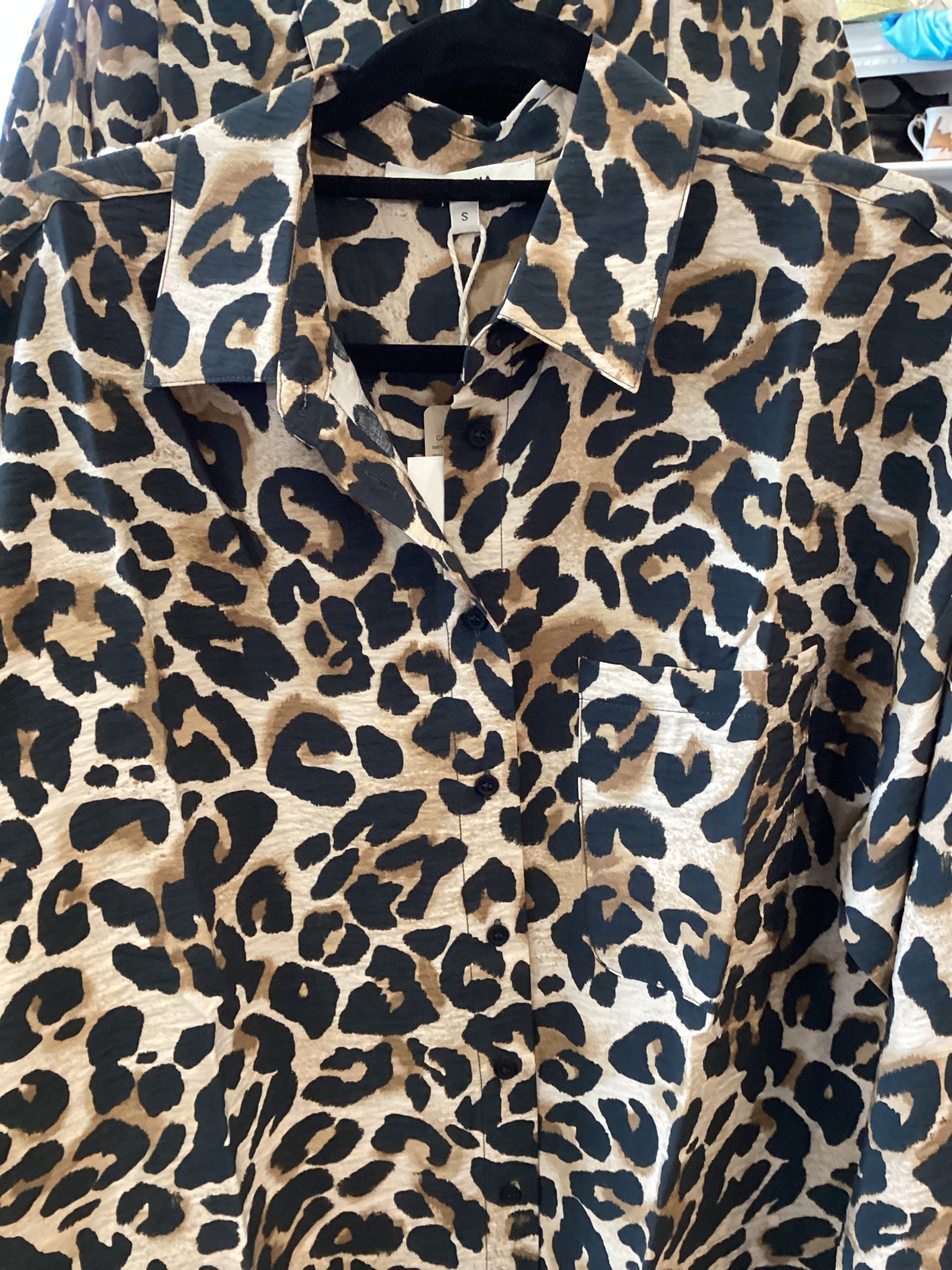 Garcia leopard print button blouse