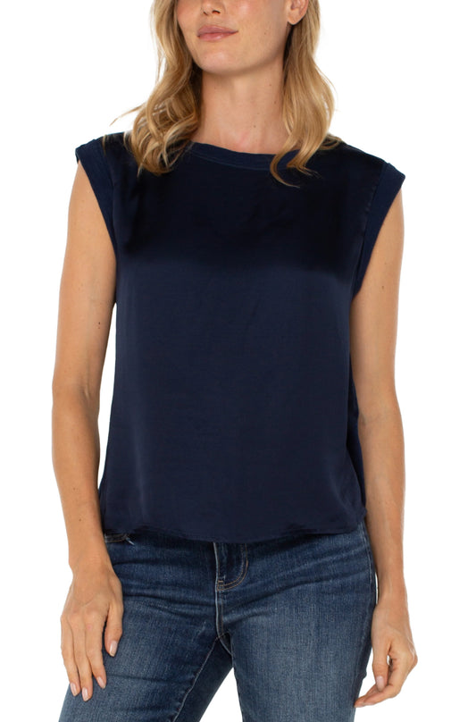Liverpool sleeveless woven knit top