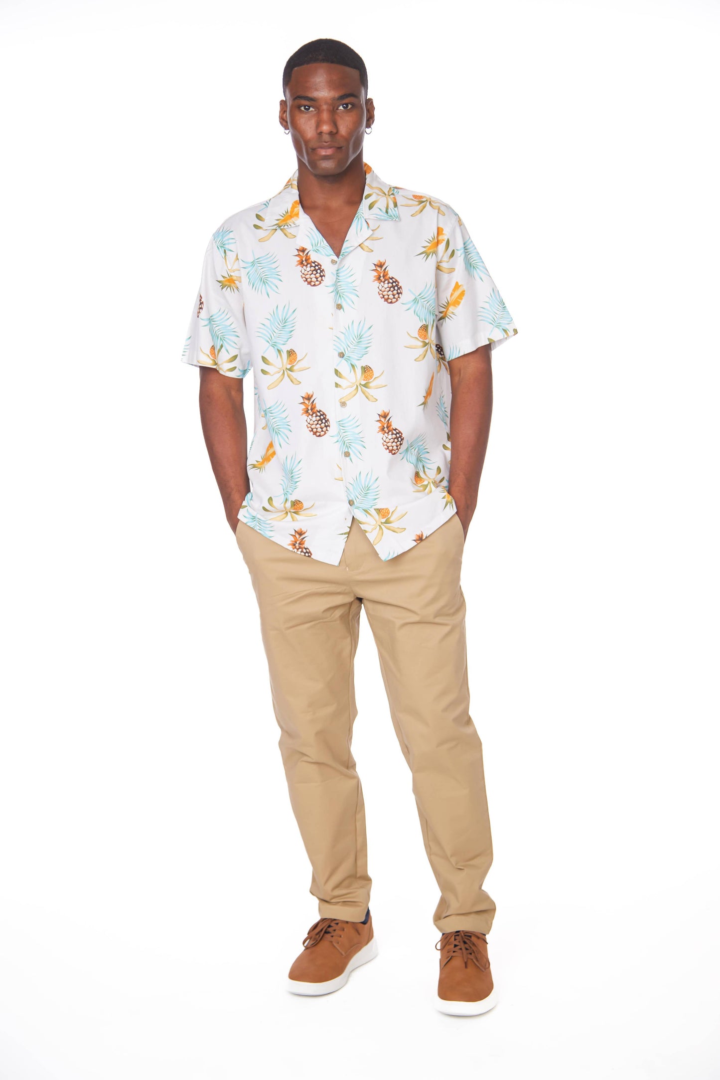 Hawks Bay Men's Printed short Sleeve Cotton Shirt