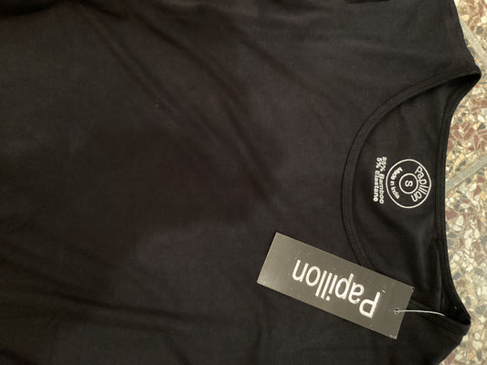 Papillon black bamboo long sleeve top