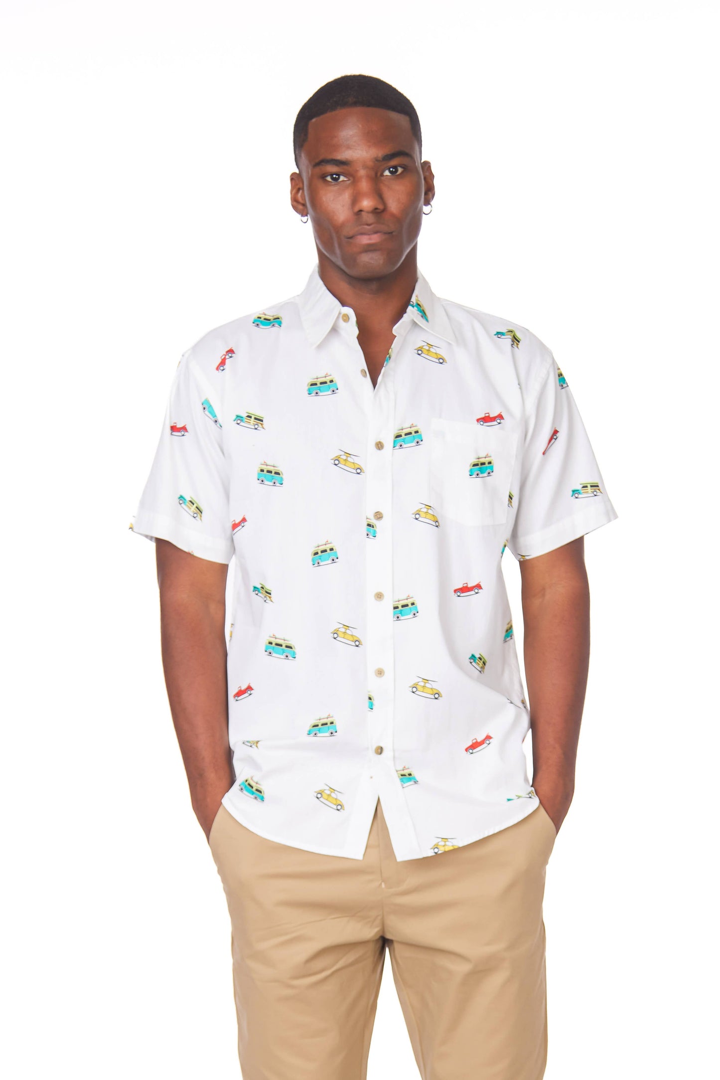 Hawks Bay Men's Printed short Sleeve Cotton Shirt
