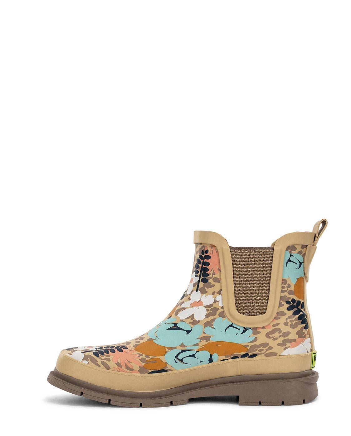 Western hide rain boot Women's Leopard Floral Chelsea Rain Boot - Taupe