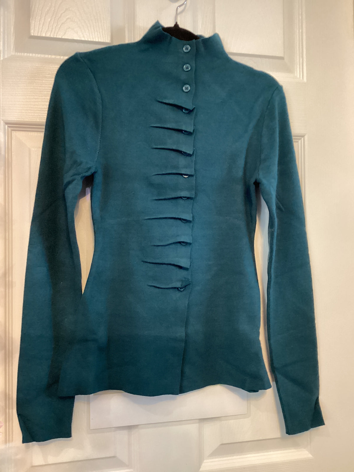 Apricot Pleat Button Knit Top