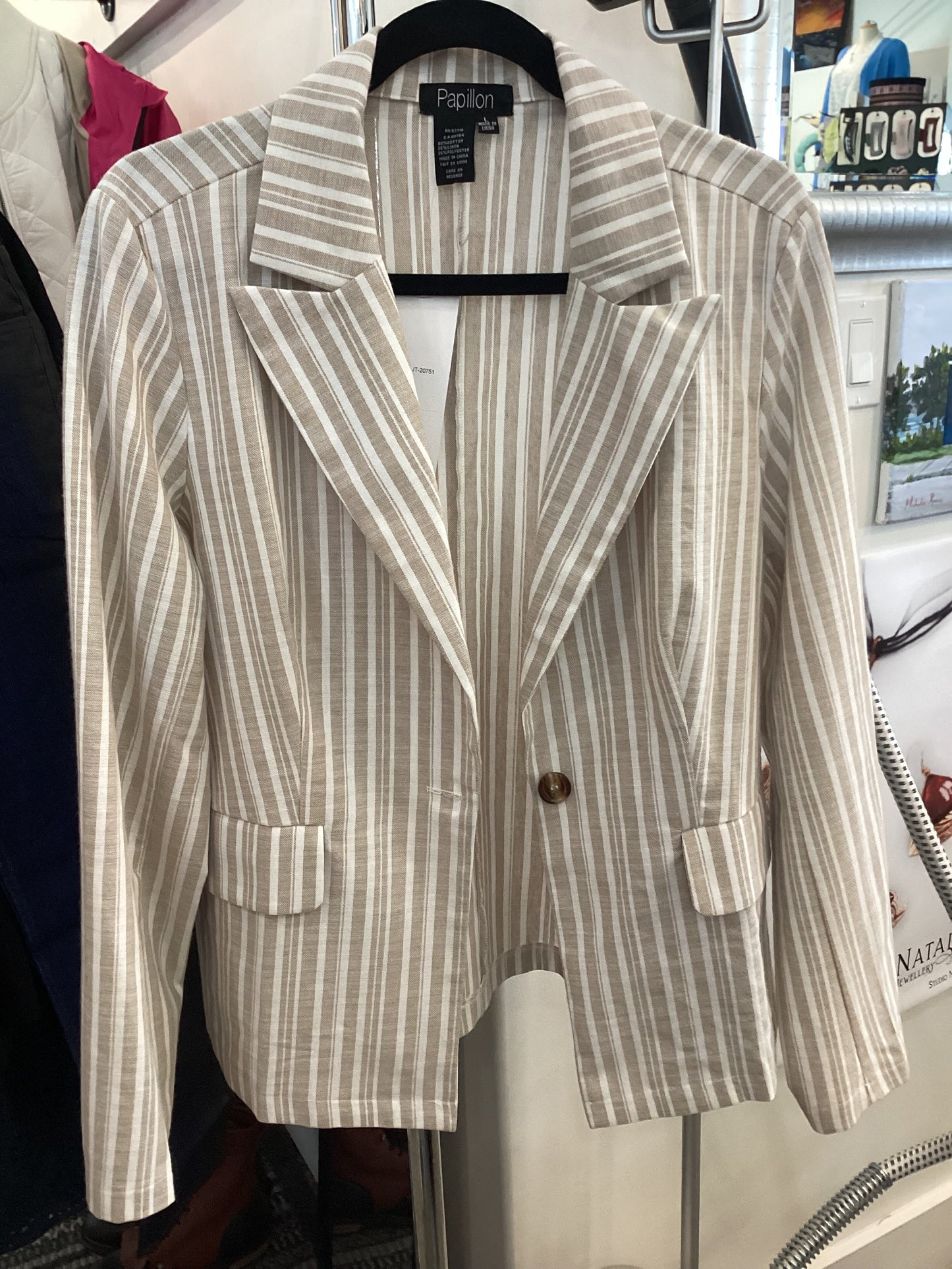 Papillon Jacket Linen striped