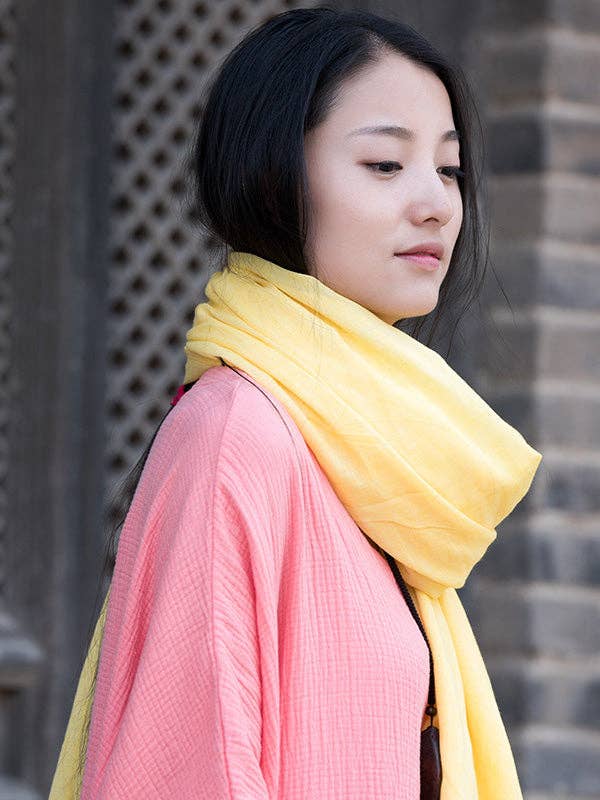Vintage Solid Ramie Cotton shawl wrap