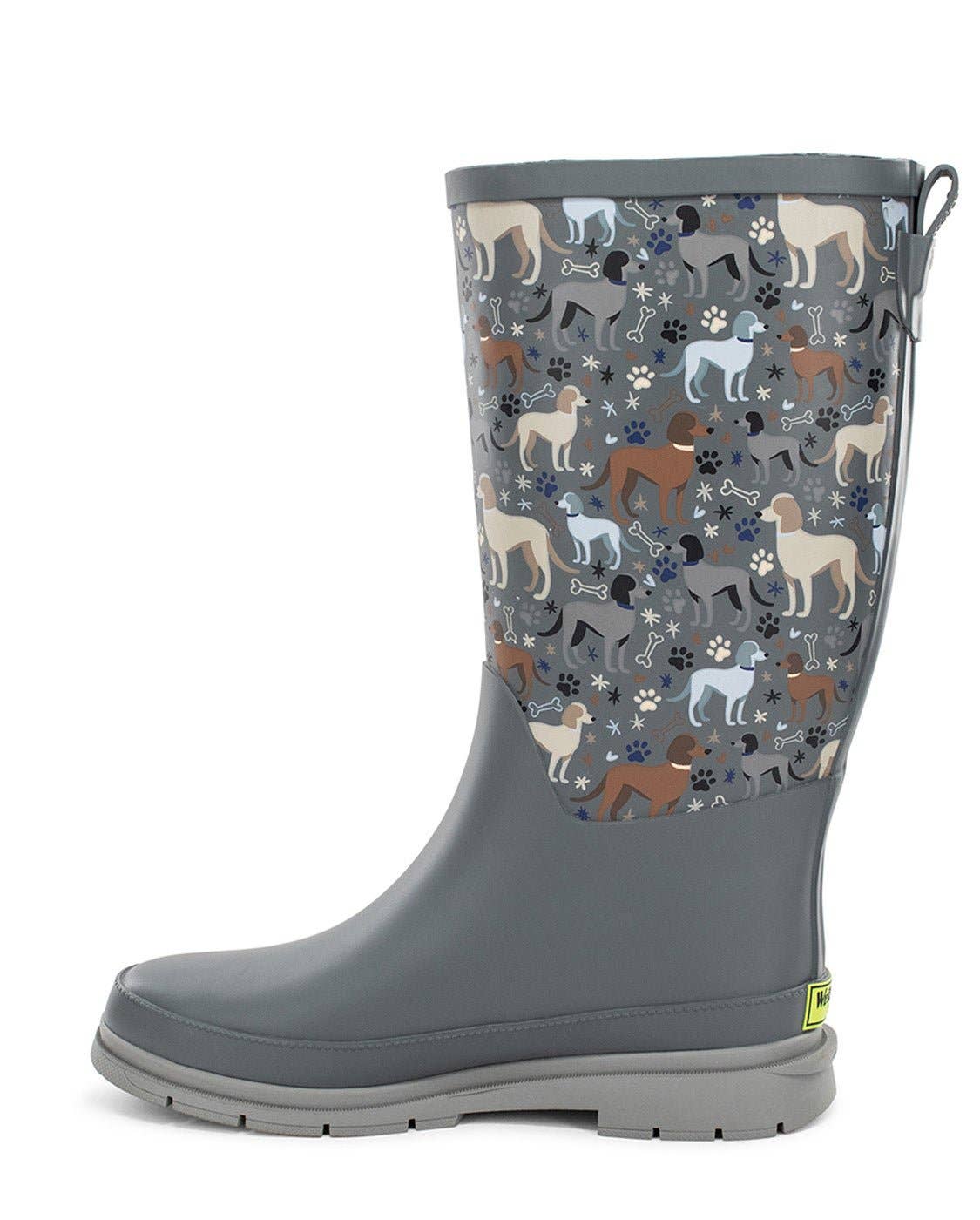 Western chief rain boot Women's Puppy Love Faux Fur Tall Rain Boot - Gray