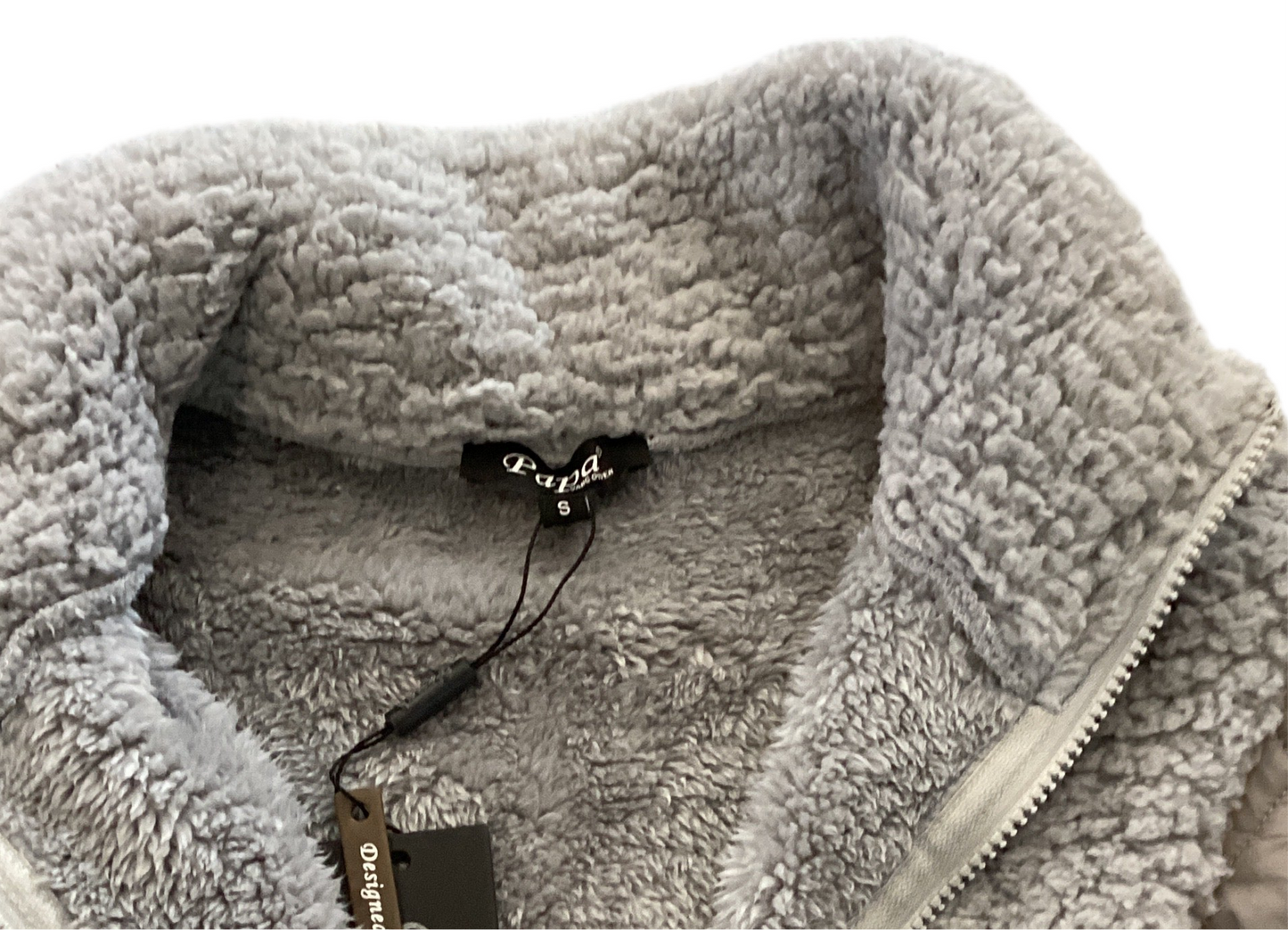 Papa Grey Oversized Full Zip Jacket
