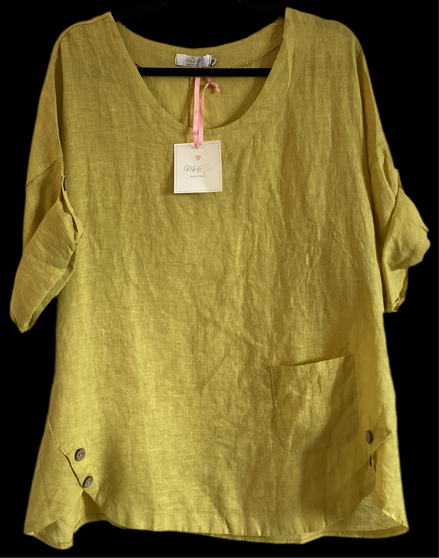 Me & Gee linen top with pocket