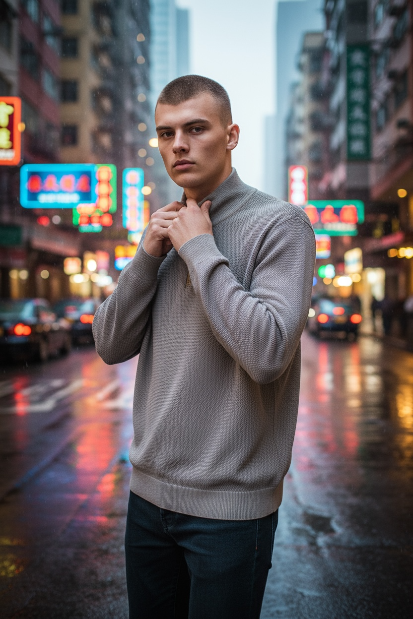 Blend Heather Grey Half Zip