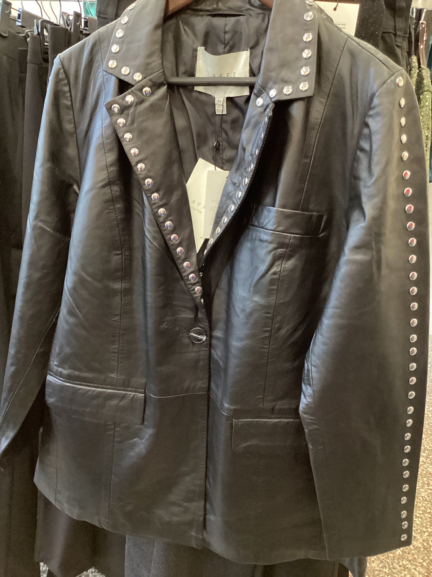 KC Tera Leather Blazer studded arms