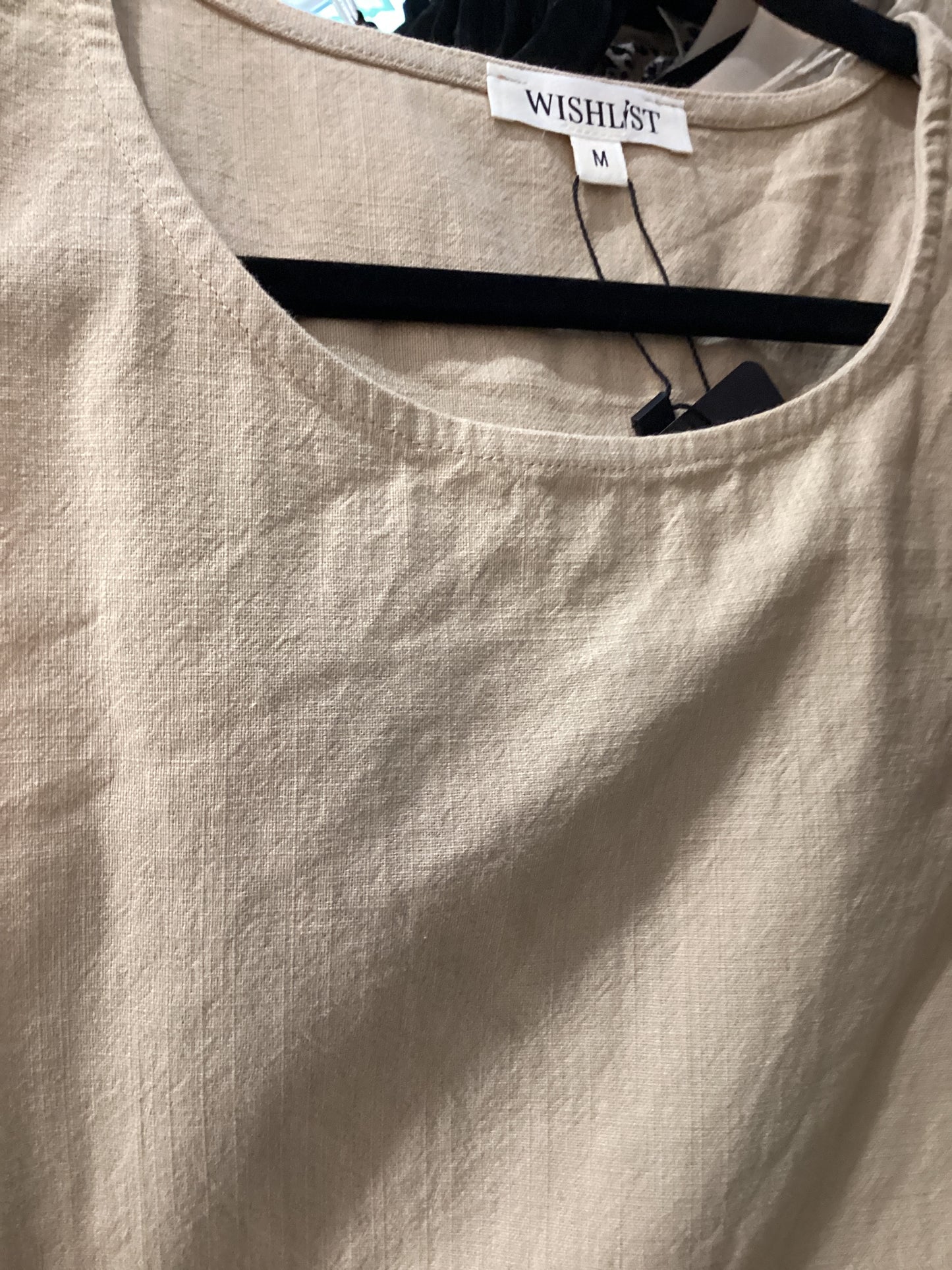 Wishlist cotton tank with side tie oatmeal