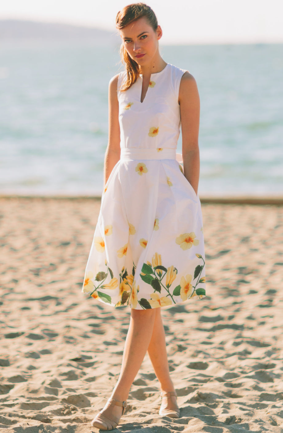 Happy yellow dress petite LANA floral dress