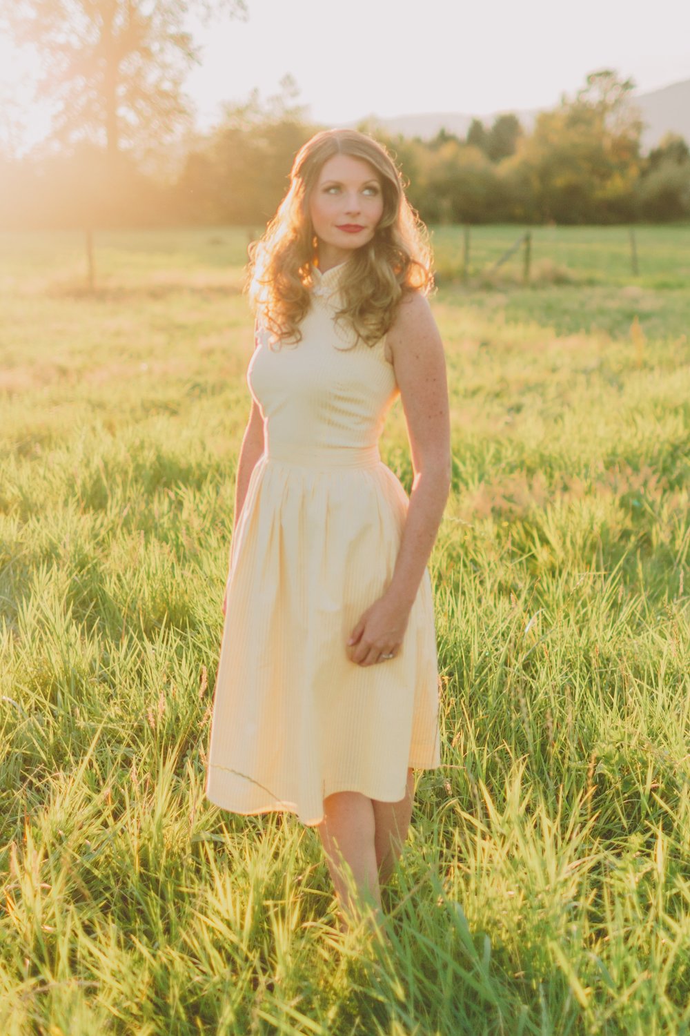 Happy yellow dress petite WANDERER
