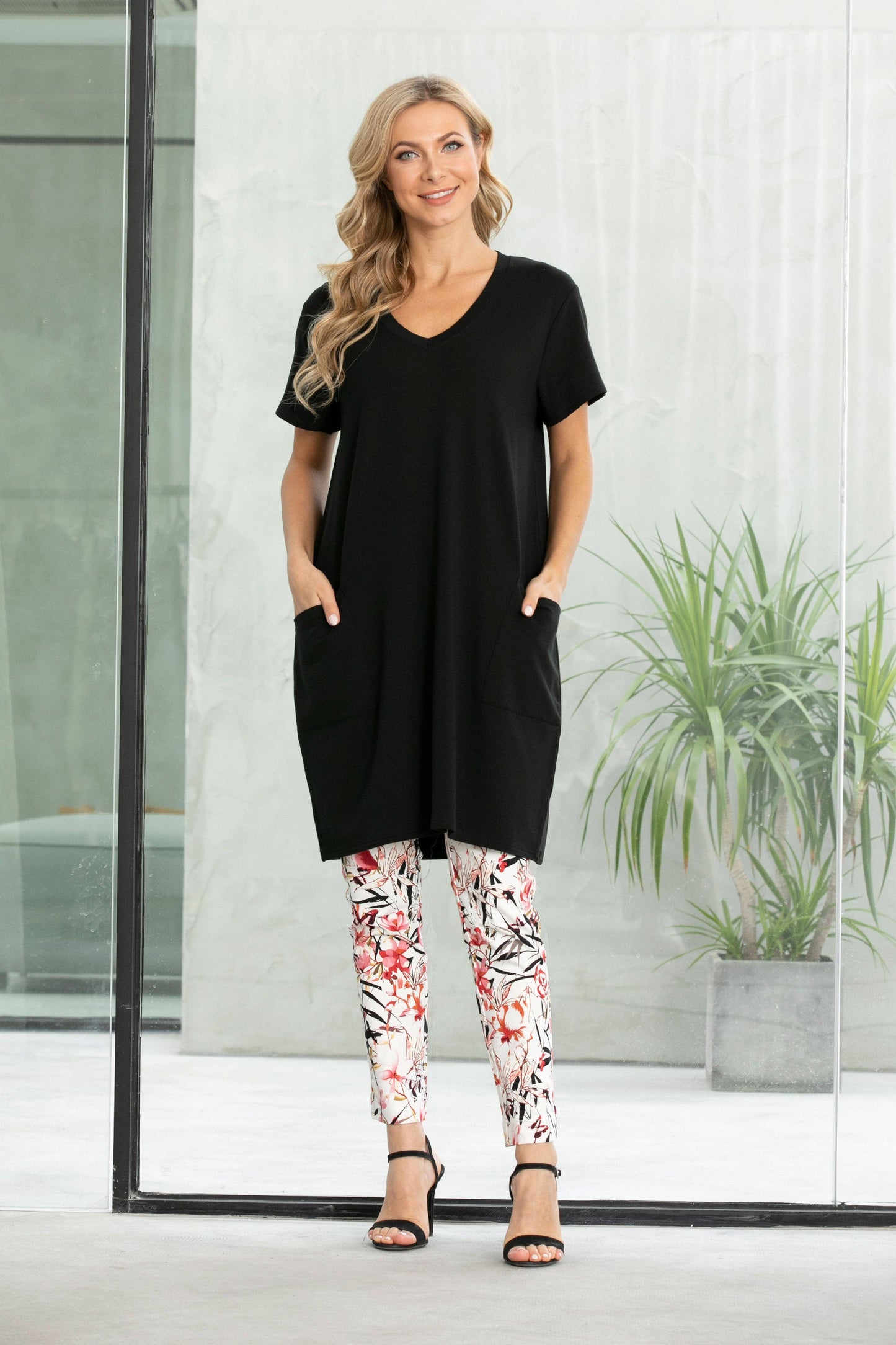 Bamboo French Terry Dress with Front Pockets